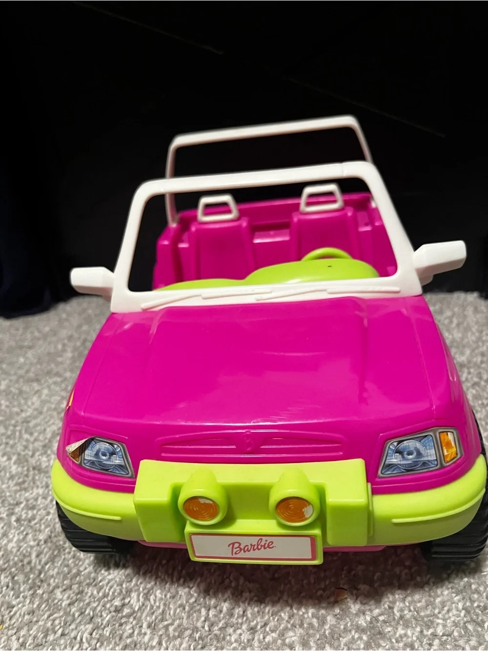 1999 Barbie Pink Jeep with Lime Green Accents